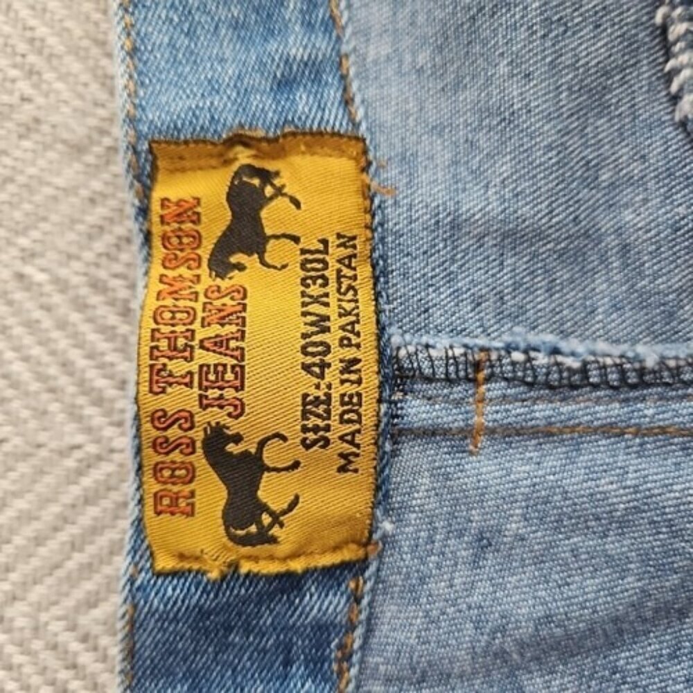 Ross Thompson Jeans Men's Size 40WX30L Light Wash Denim Pants Straight Cut - Picture 15 of 15